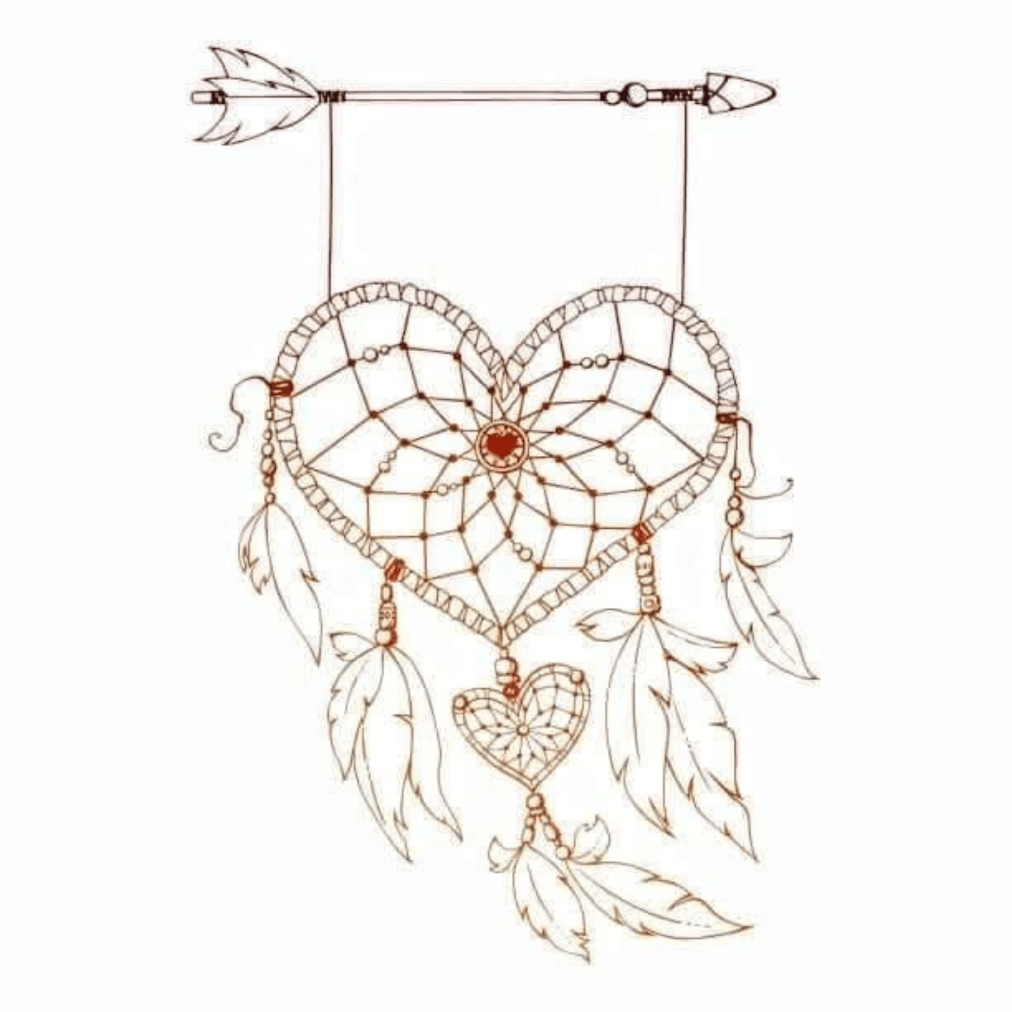 7 Feather Heart Dreamcatcher